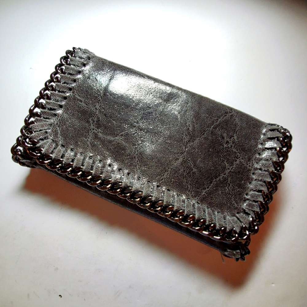 Venice leather chain crossbody/clutch
